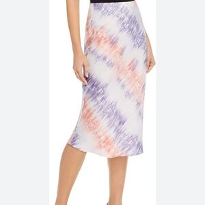 NEW Re:Named Pull-on Tie-Dye‎ Midi Asymetrical Skirt White/Purple/Pink Size S